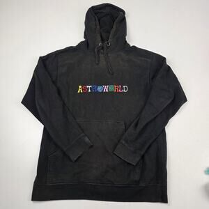 Astroworld Hoodie Mens Medium Black Wish‎ You Were Here Cactus Jack Embroidered